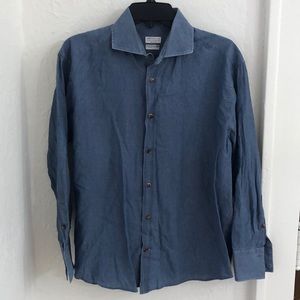 Brunello Cucinelli Blue Casual Button Down Shirt